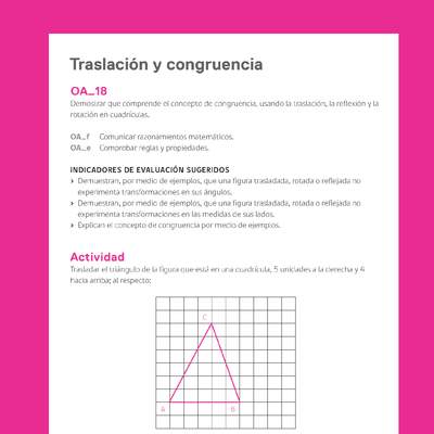 Evaluación Programas - MA05 OA18 - U2 - Traslación y congruencia