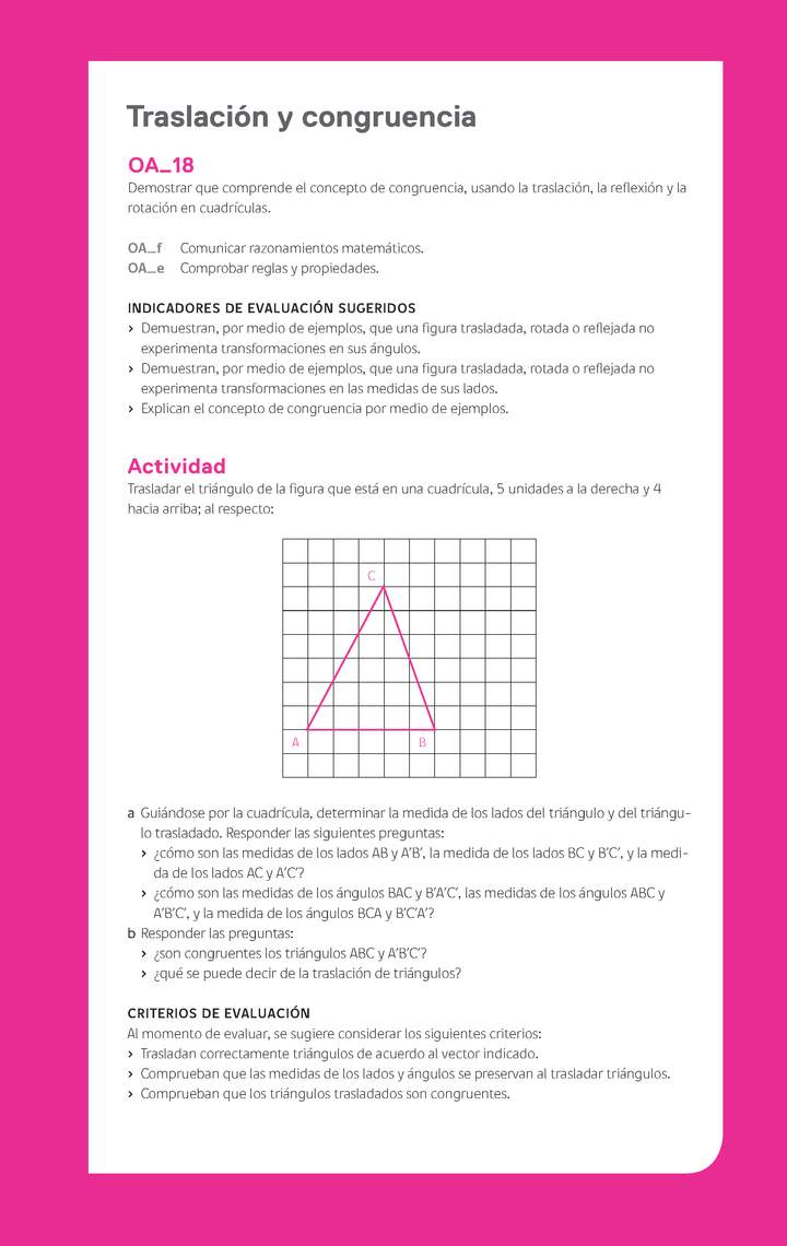 Evaluación Programas - MA05 OA18 - U2 - Traslación y congruencia