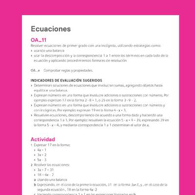 Evaluación Programas - MA06 OA11 - U2 - Ecuaciones