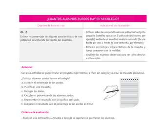 Evaluación Programas - MA07 OA15 - U4 - ¿CUÁNTOS ALUMNOS ZURDOS HAY EN MI COLEGIO?