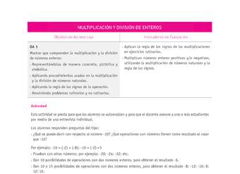 Evaluación Programas - MA08 OA01 - U1 - MULTIPLICACIÓN Y DIVISIÓN DE ENTEROS