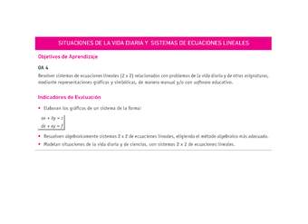 Evaluación Programas - MA1M OA04 - U2 - SITUACIONES DE LA VIDA DIARIA Y  SISTEMAS DE ECUACIONES LINEALES