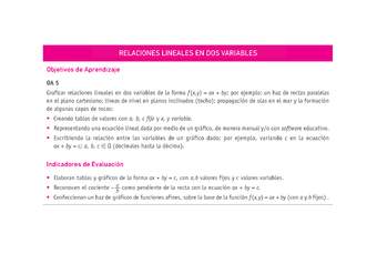 Evaluación Programas - MA1M OA05 - U2 - RELACIONES LINEALES EN DOS VARIABLES