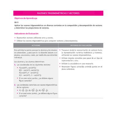 Evaluación Programas - MA2M OA09 - U3 - RAZONES TRIGONOMÉTRICAS Y VECTORES