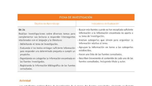 Evaluación Programas - LE07 OA24 - U3 - FICHA DE INVESTIGACIÓN