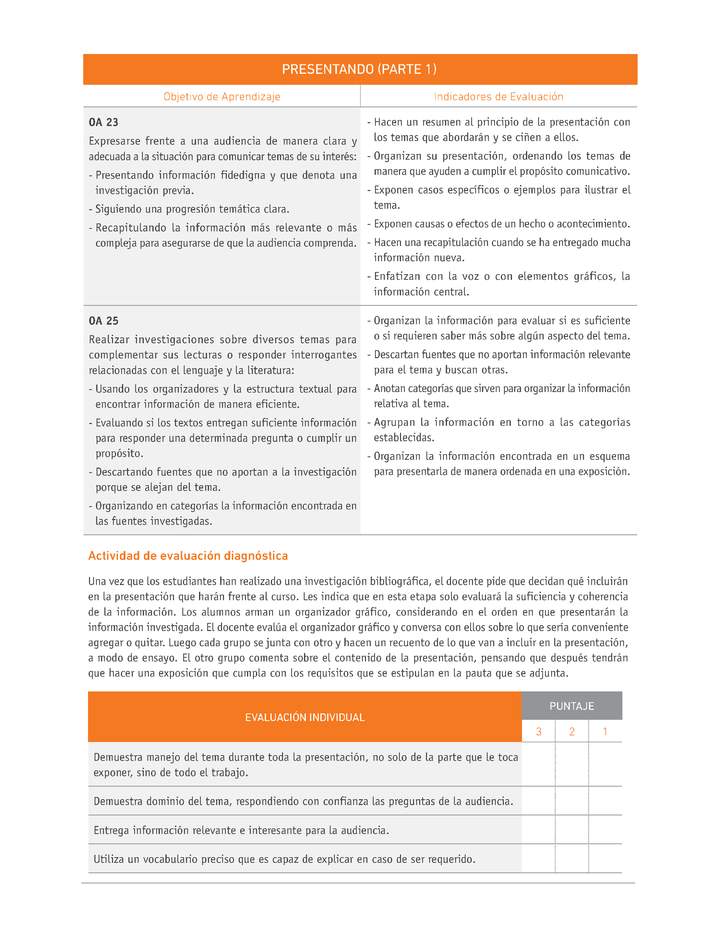 Evaluación Programas - LE08 OA23 - OA25 - U2 - PRESENTANDO (PARTE 1)