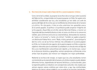 Evaluación Programas - LE2M OA14 - OA15 - U3 - ESCRITURA DE ENSAYO SOBRE EL SIGLO DE ORO Y POESÍA POPULAR CHILENA