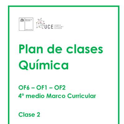 Plan de Clases Nº1 Ciencias naturales Química 4°Medio OF1 OF2 OF6: Clase 2