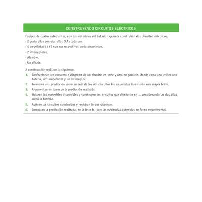 Evaluación Programas - CN08 OA10 - U3 - CONSTRUYENDO CIRCUITOS ELÉCTRICOS Evaluación Programas - CN08 OA10 - U3 - CONSTRUYENDO CIRCUITOS ELÉCTRICOS