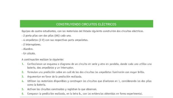 Evaluación Programas - CN08 OA10 - U3 - CONSTRUYENDO CIRCUITOS ELÉCTRICOS