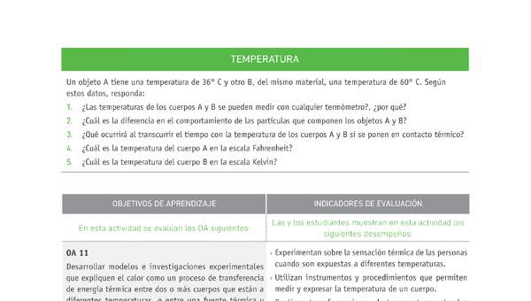 Evaluación Programas - CN08 OA11 - U3 - TEMPERATURA