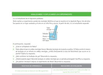 Evaluación Programas - CN1M - OA07 - U3 - ANALIZANDO Y EXPLICANDO UN EXPERIMENTO