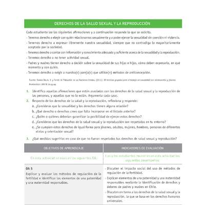 Evaluación Programas - CN2M - OA05 - U2 - DERECHOS DE LA SALUD SEXUAL Y LA REPRODUCCIÓN