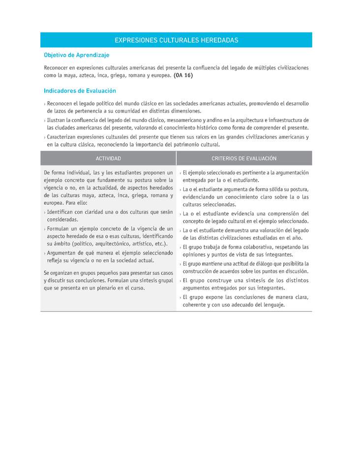 Evaluación Programas - HI07 OA16 - U4 - EXPRESIONES CULTURALES HEREDADAS