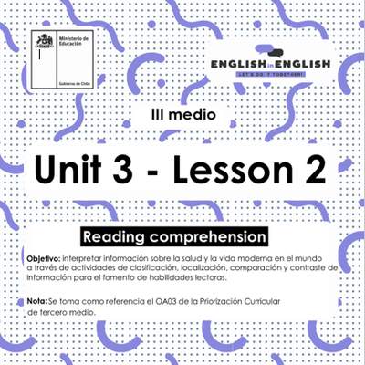 Actividades: 3° Medio Unidad 3 - Lesson 2