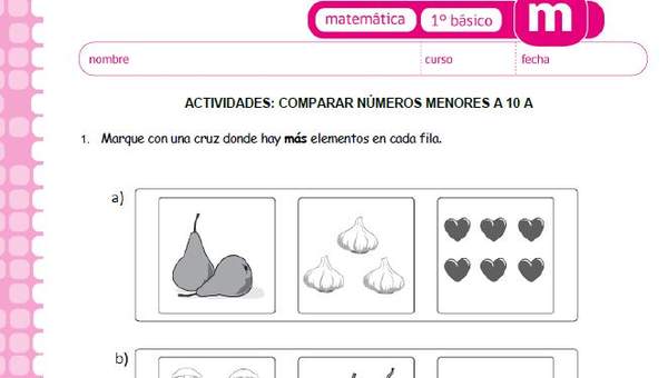 Comparar numeros menores a 10 (I)