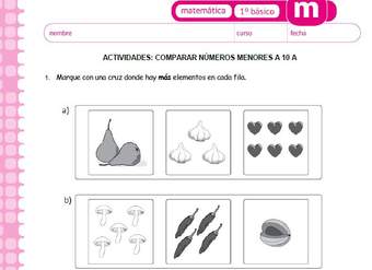 Comparar numeros menores a 10 (I)