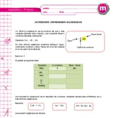 Expresiones algebraicas