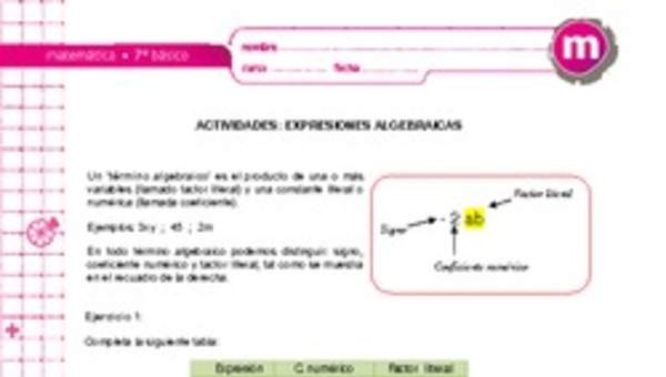 Expresiones algebraicas