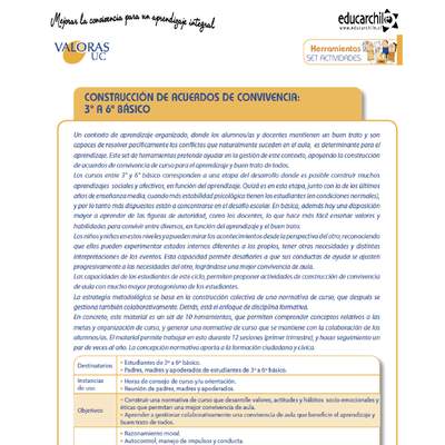 Construcción de acuerdos de convivencia 3° Y 4° Básico-OA7