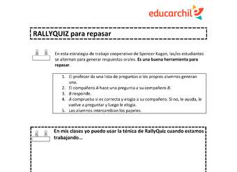 Estrategia de trabajo cooperativo estructurado: Rally Quizz Orientación OA09