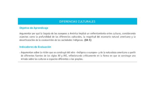 Evaluación Programas - HI08 - OA05 -U1 - DIFERENCIAS CULTURALES