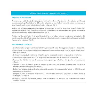 Evaluación Programas - HI08 - OA05 - OA06 - OA07 - U1 - CRÓNICAS DE MI CONQUISTA DE LAS INDIAS Evaluación Programas - HI08 - OA05 - OA06 - OA07 - U1 - CRÓNICAS DE MI CONQUISTA DE LAS INDIAS