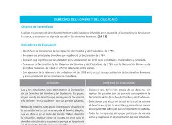 Evaluación Programas - HI08 OA18 - U3 - DERECHOS DEL HOMBRE Y DEL CIUDADANO