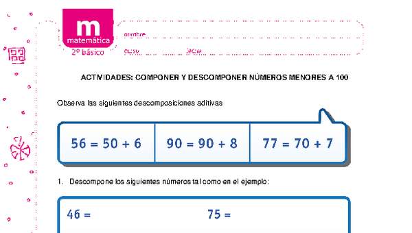 Componer y descomponer números menores a 100