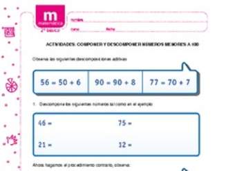 Componer y descomponer números menores a 100