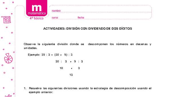 División con dividendo de dos dígitos