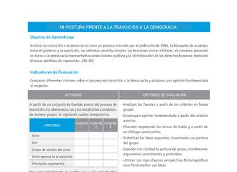 Evaluación Programas - HI2M OA20 - U3 - MI POSTURA FRENTE A LA TRANSICIÓN A LA DEMOCRACIA