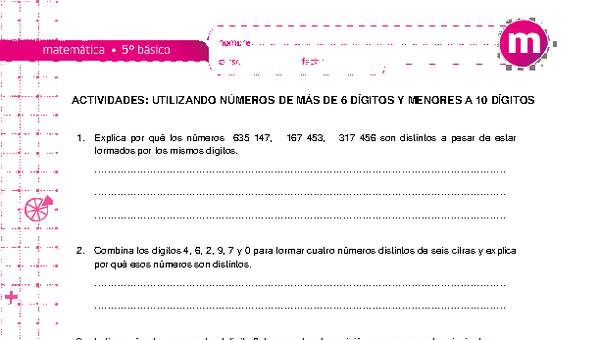 Utilizando números de más de 6 dígitos y menores a 10 dígitos