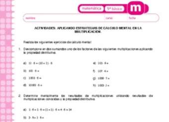 Aplicando estrategias de cálculo mental en la multiplicación