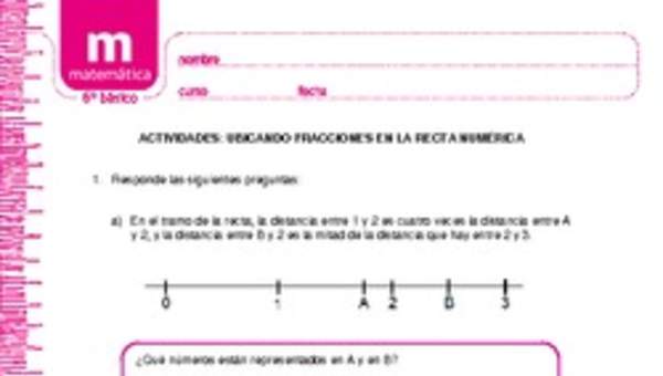 Ubicando fracciones en la recta numérica