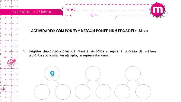 Componer y descomponer números del 0 al 20