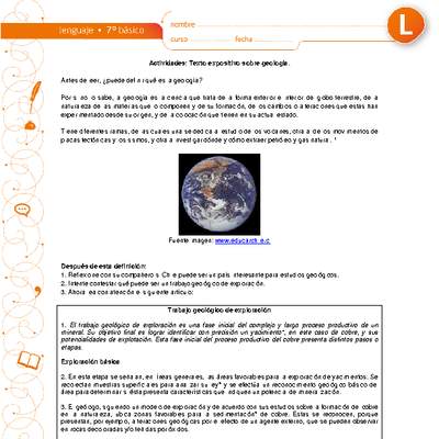 Texto expositivo sobre geología