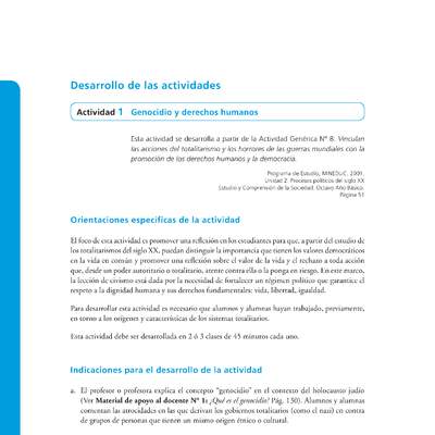 Actividad de Educación Ciudadana: Historia, Geografía y Ciencias Sociales 8º básico - Genocidio y derechos humanos