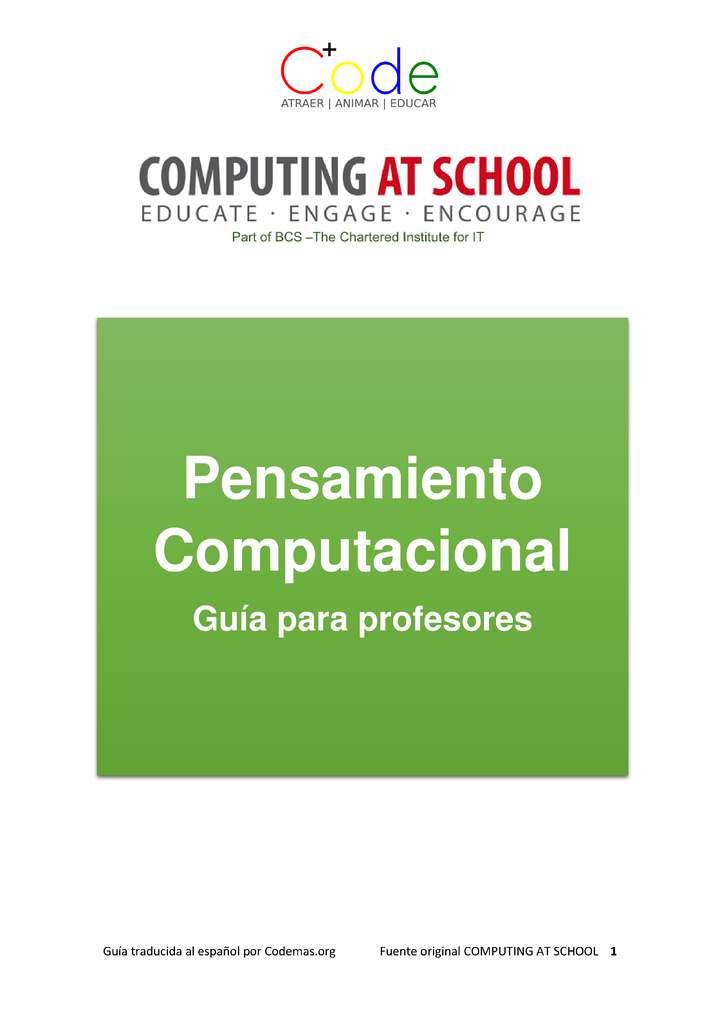Guía docente: Pensamiento computacional