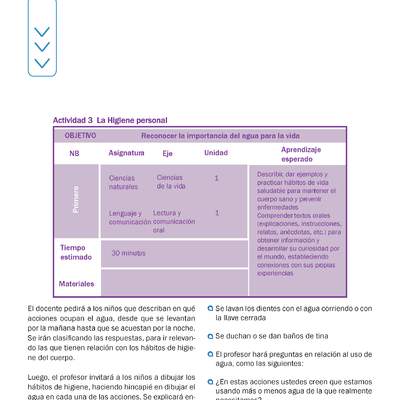 Actividad 3 guía educativa agua 1° y 2° Básico