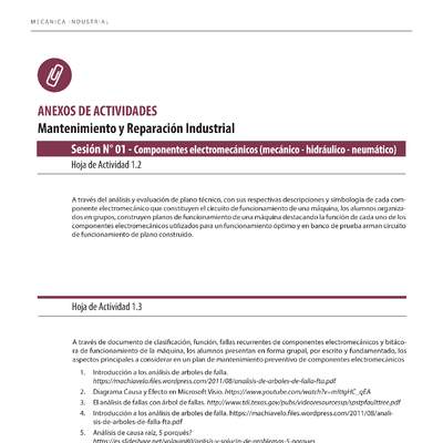 Mecánica Industrial. Mantenimiento y reparación industrial. Mención Mantenimiento Electromecánico. 4° medio. ANEXOS