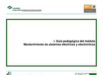 Guía pedagógica del módulo Mantenimiento de sistemas eléctricos y electrónicos
