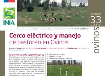Ficha cerco eléctrico y manejo de pastoreo de ovinos, INIA