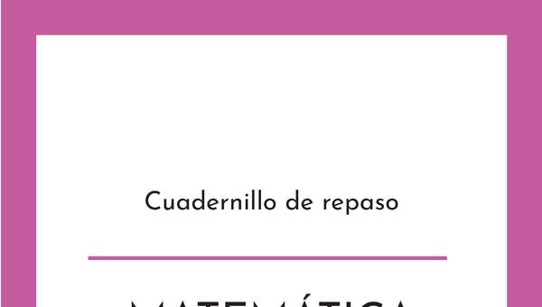 Cuadernillo de repaso contenidos Matemática: Eje números