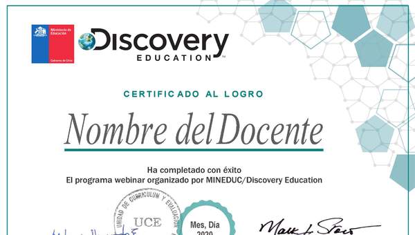 Discovery Education entregará un Certificado de Capacitación a docentes del Programa TDI