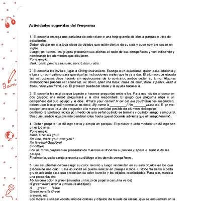Actividades sugeridas Unidad 1