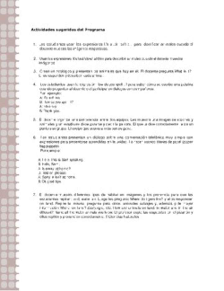 Actividades sugeridas Unidad 1