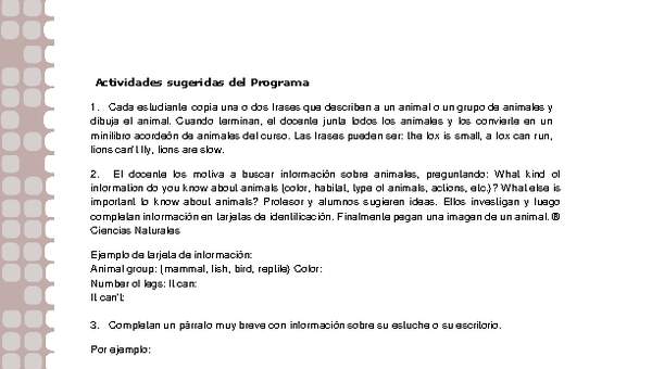 Actividades sugeridas Unidad 1