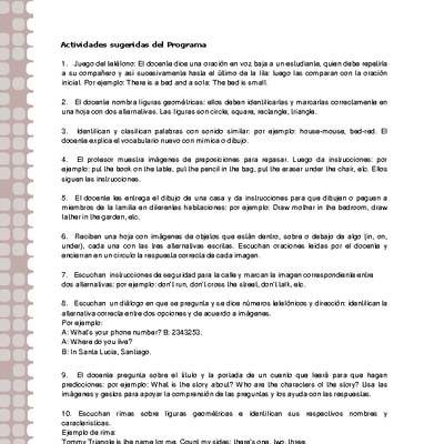 Actividades sugeridas Unidad 2