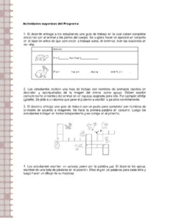 Actividades sugeridas Unidad 2